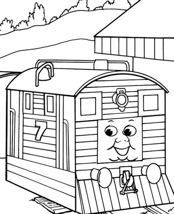 Free easy to print thomas the train coloring pages