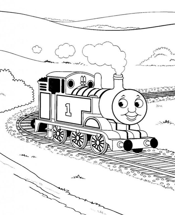 Free easy to print thomas the train coloring pages