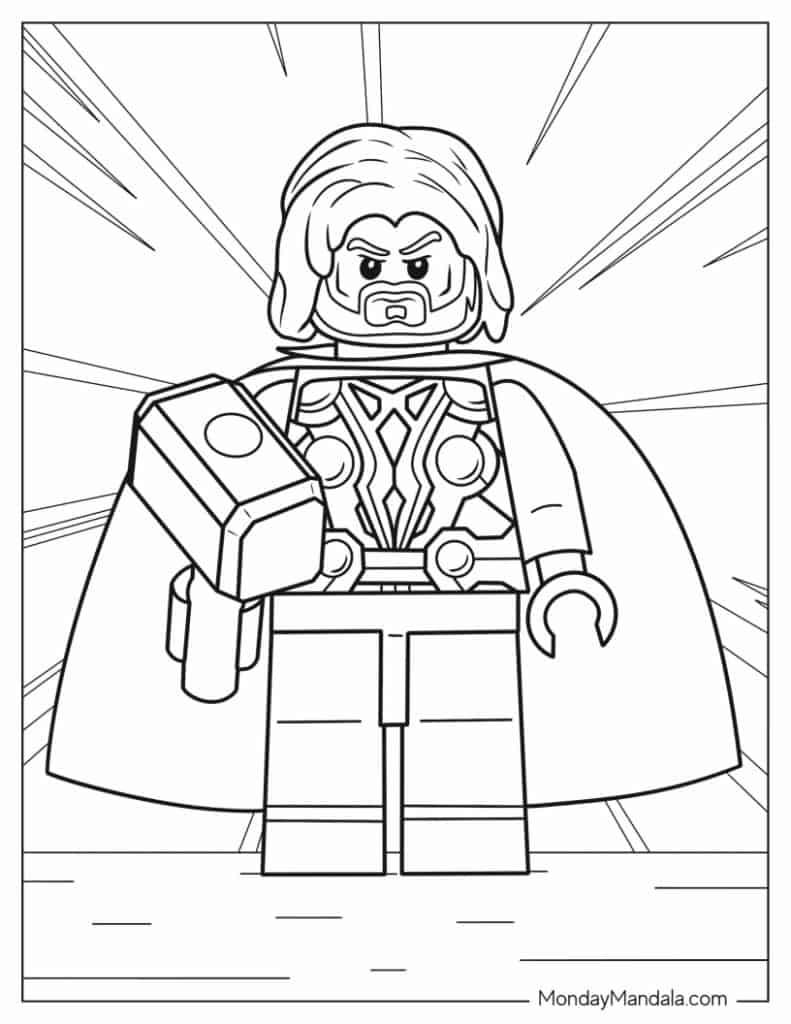 Thor coloring pages free pdf printables