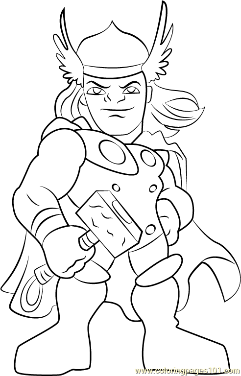 Thor coloring page for kids