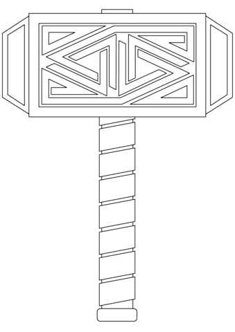 Mjãlnir the hammer of thor coloring page free printable coloring pages