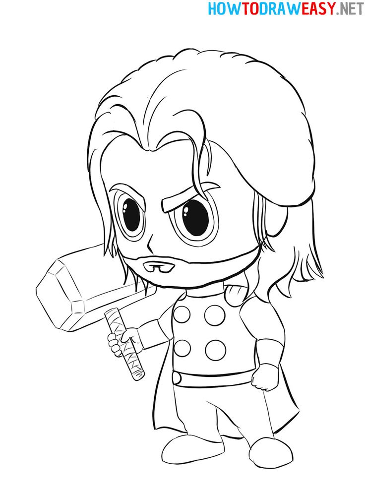 Mighty thor in chibi style