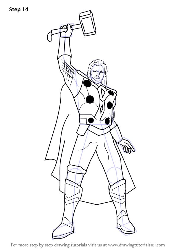 How to draw thor