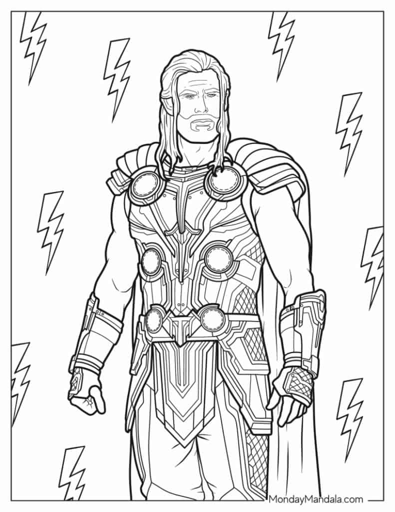 Thor coloring pages free pdf printables