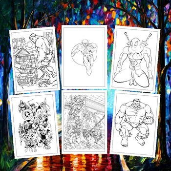 Thor iron man hulk more marvel superhero coloring pages collection