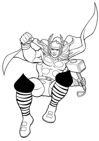 Thor the prince of thunder coloring page free printable coloring pages