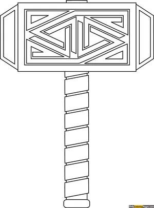 Thor hammer coloring page