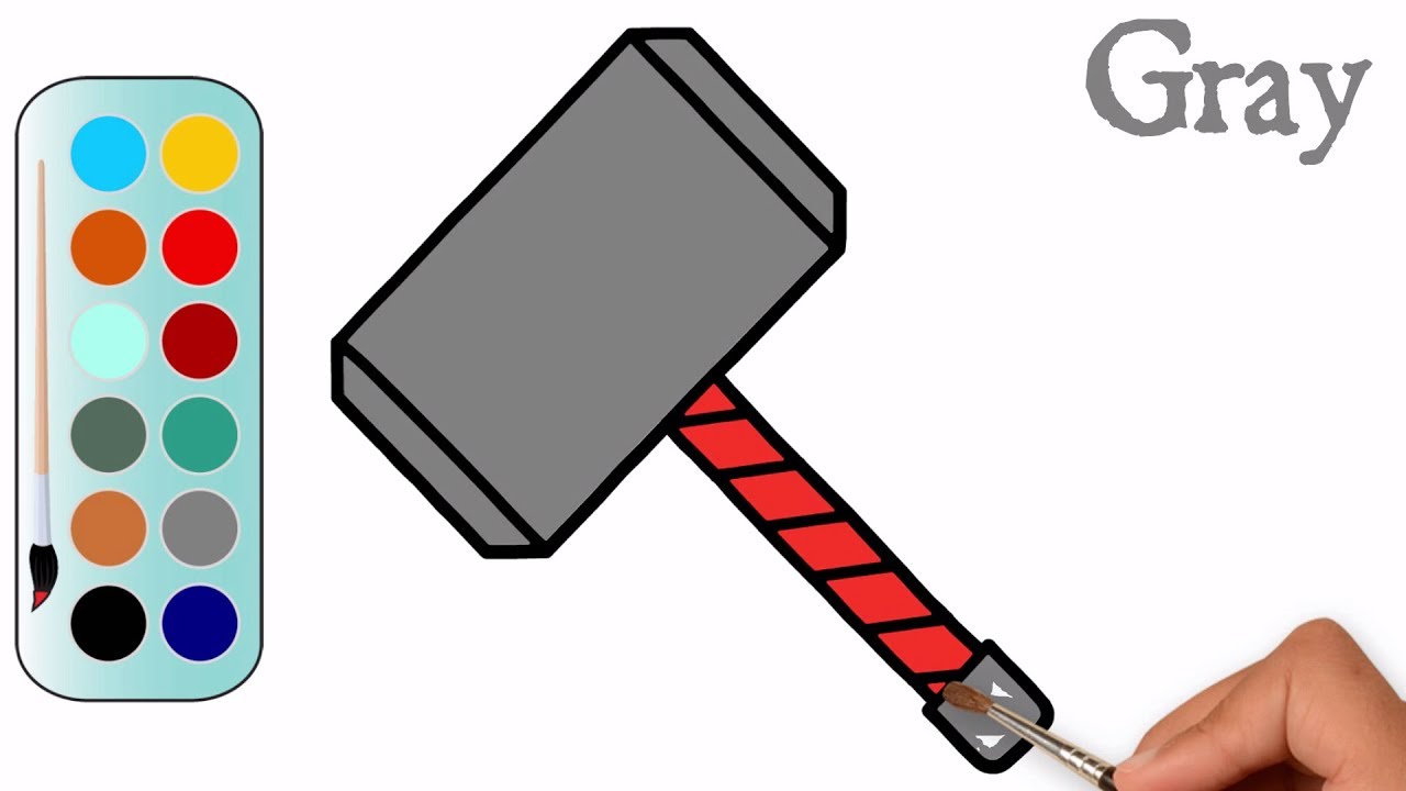 How to draw a thor hammer thor hammer coloring page mhp learning school