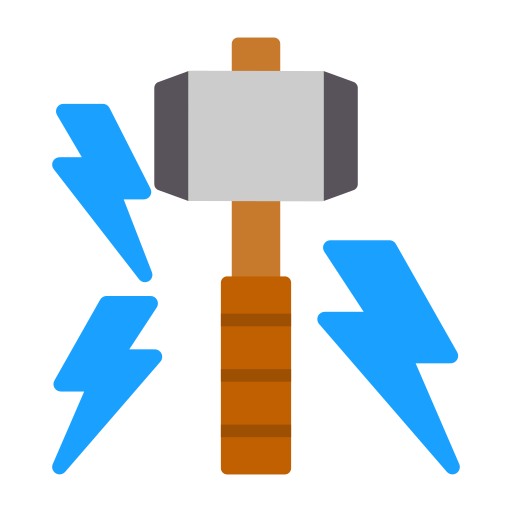 Thor hammer generic color fill icon