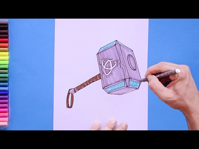 How to draw thors hammer