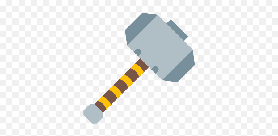 Thor hammer icon in color style