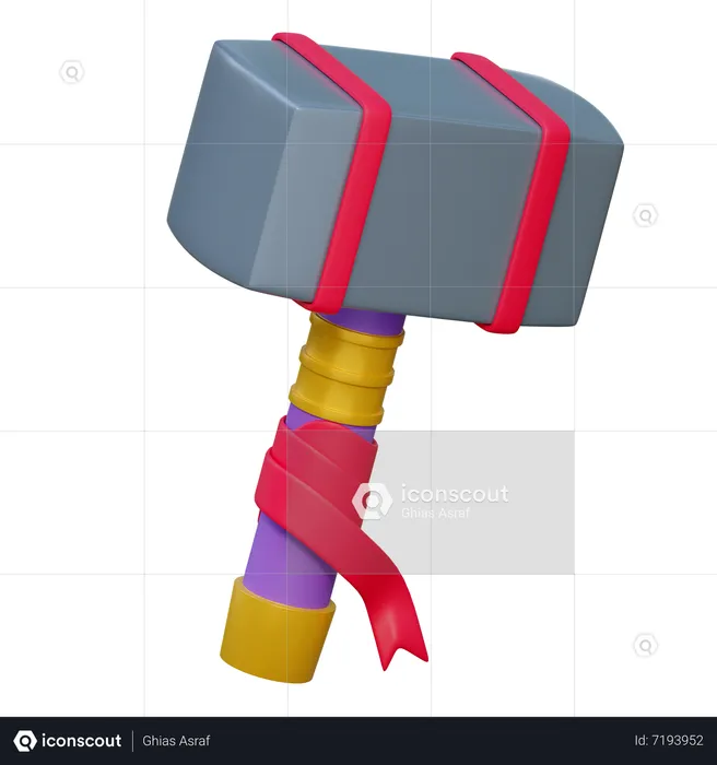 Hammer d icon download in png obj or blend format