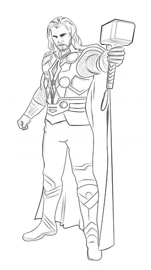 Thor hammer coloring page