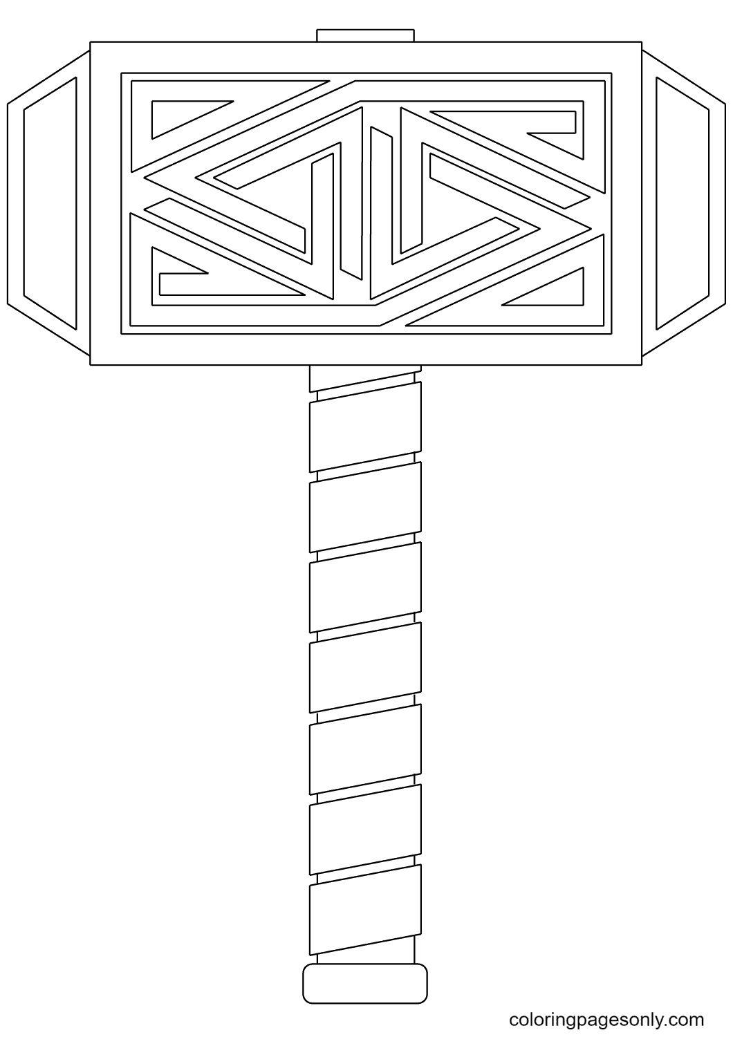 Thor hammer coloring page