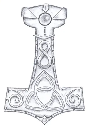 Thor hammer coloring page