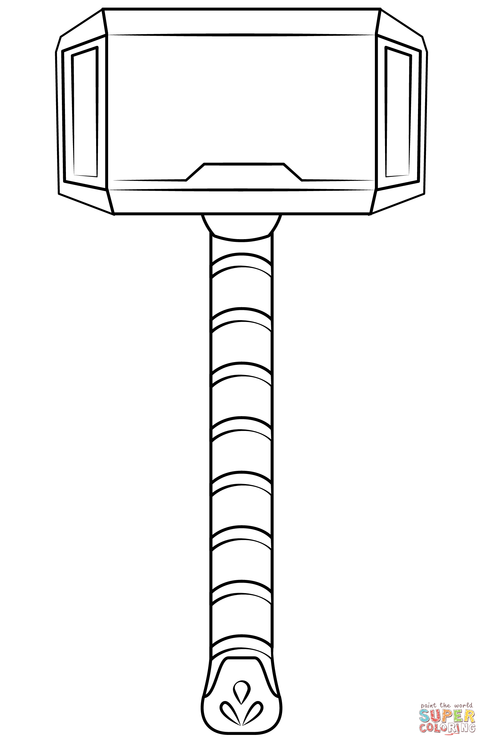 Thor hammer coloring page free printable coloring pages