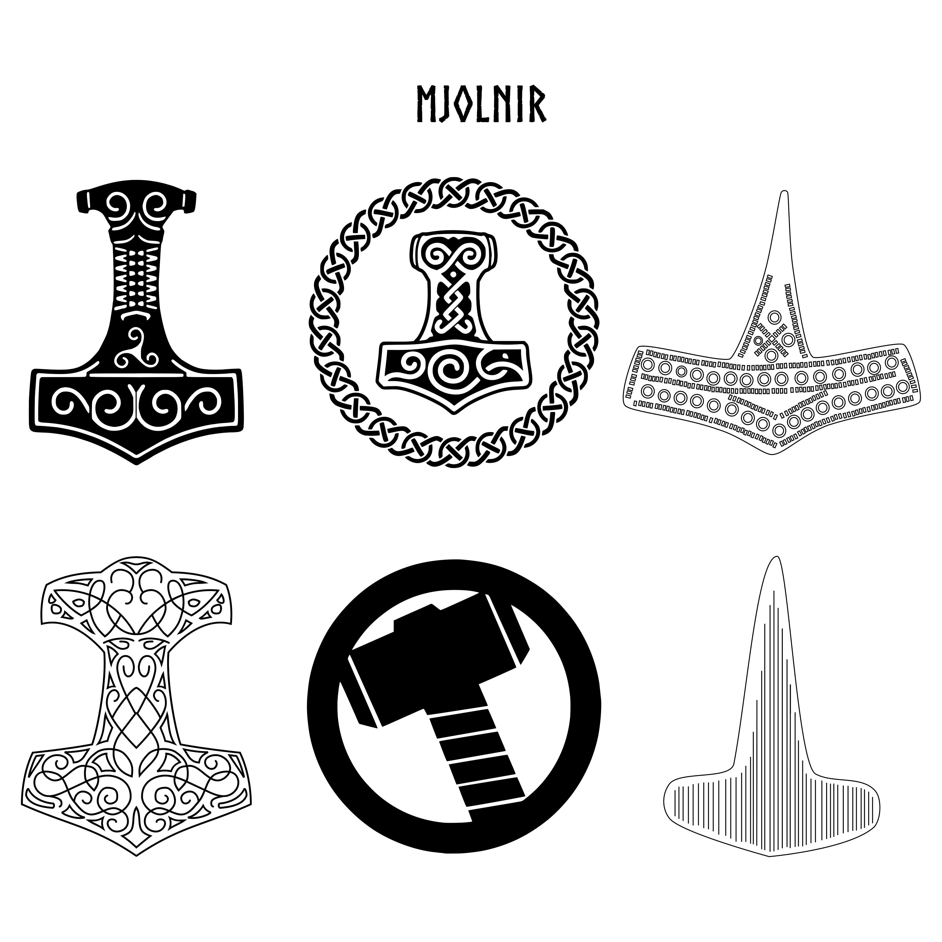 Mjolnir hammer thors hammer svg designs