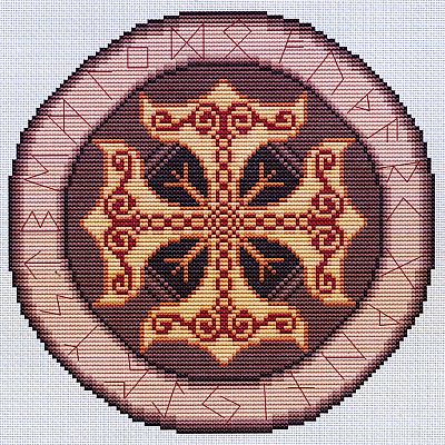 Thors shield cross stitch pattern