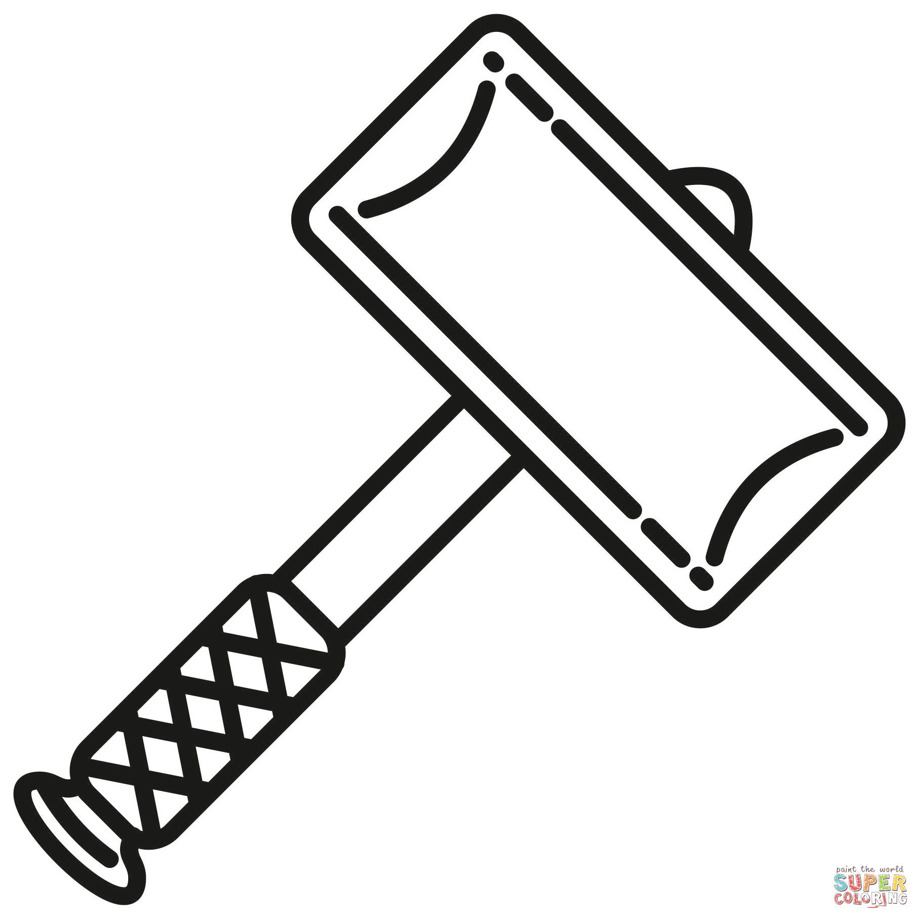 Thors hammer coloring page free printable coloring pages