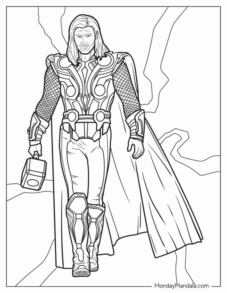 Thor coloring pages free pdf printables