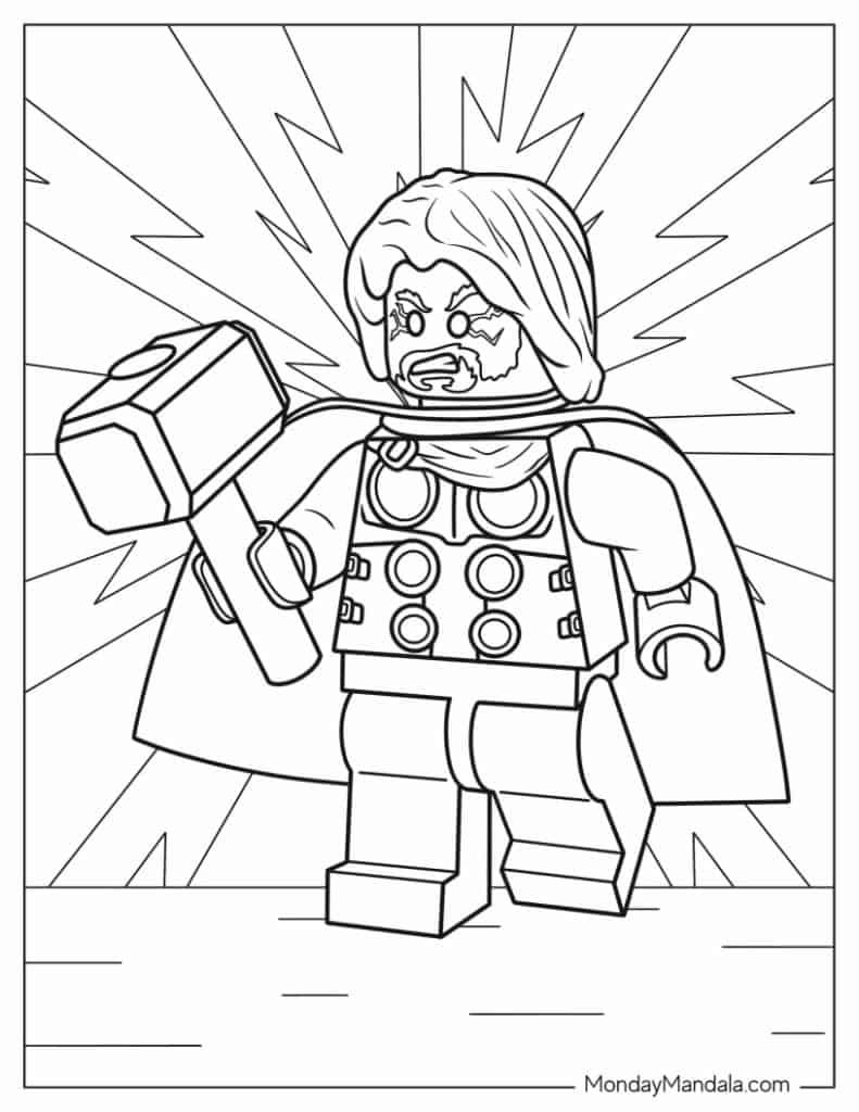 Thor coloring pages free pdf printables