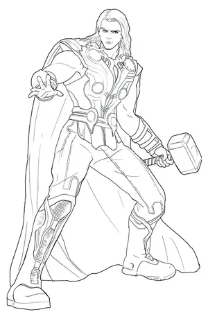 Thor hammer coloring page