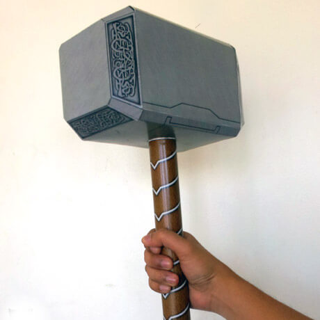 Thors hammer avengers mjãlnir version free printable papercraft templates