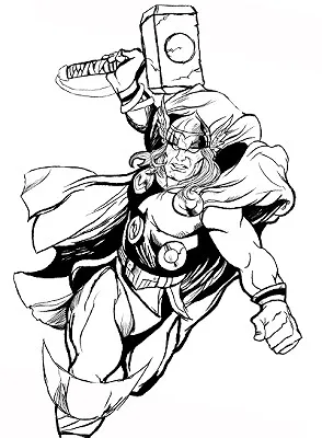 Thor hammer coloring page