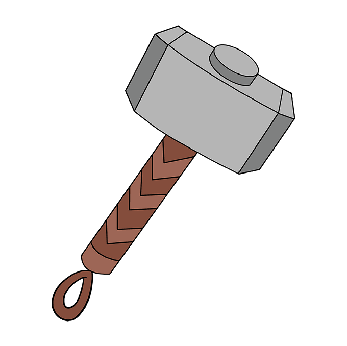 How to draw thors hammer