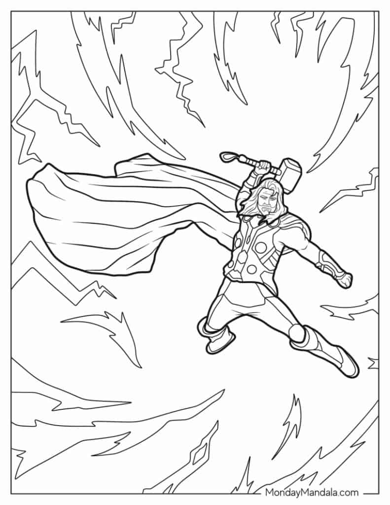 Thor coloring pages free pdf printables