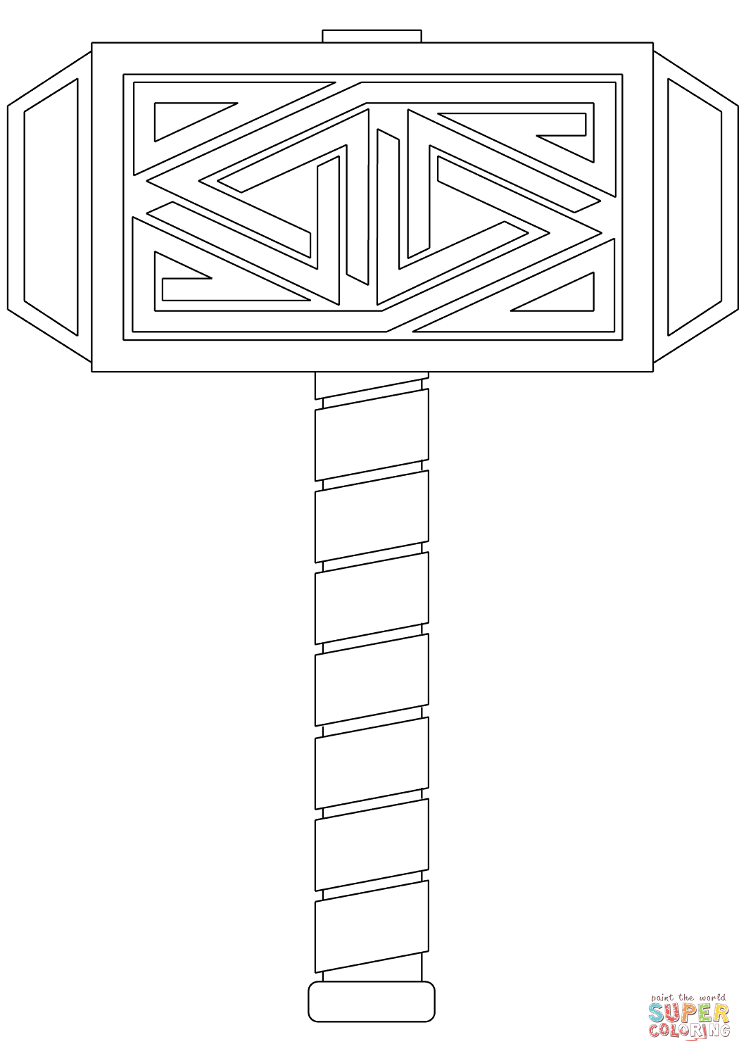 Mjãlnir the hammer of thor coloring page free printable coloring pages