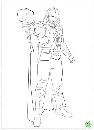 Thor hammer coloring page