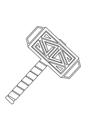 Thor hammer coloring page