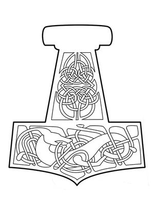 Thor hammer coloring page