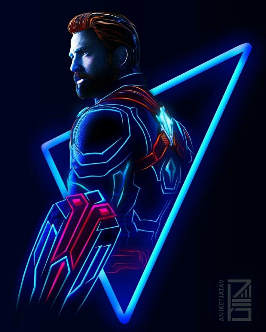 Captain america neon wallpapers