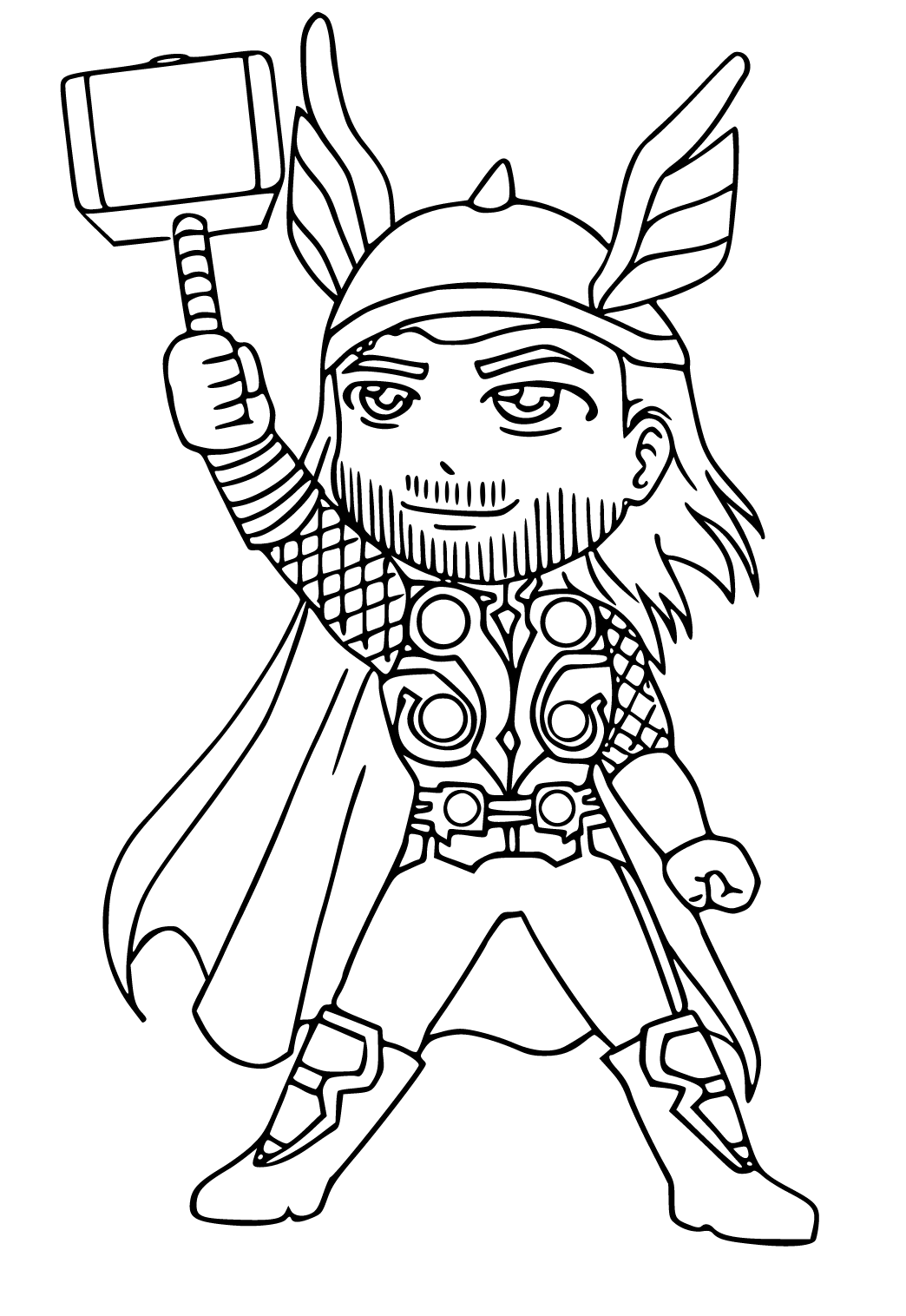Free printable thor beard coloring page for adults and kids