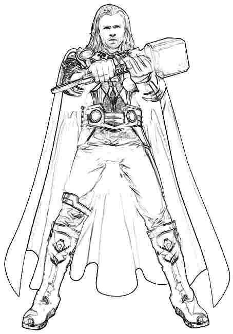 Coloring page thor superheroes â printable coloring pages