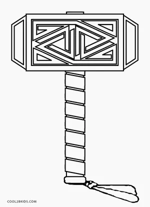 Thor hammer coloring page