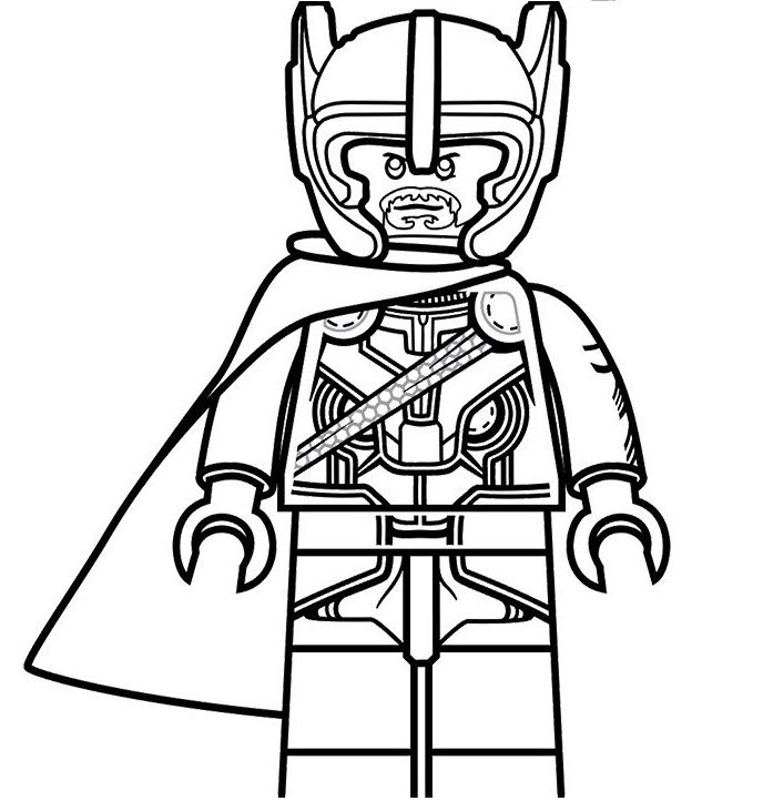 Dibujos de lego thor para colorear pintar e imprimir