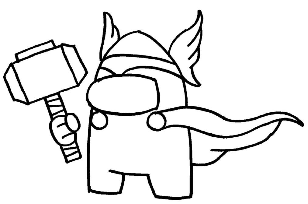 Among us thor coloring page â having fun with children