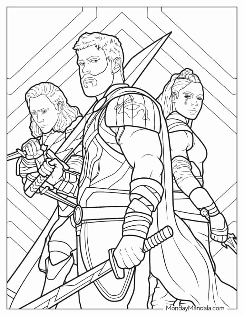 Thor coloring pages free pdf printables