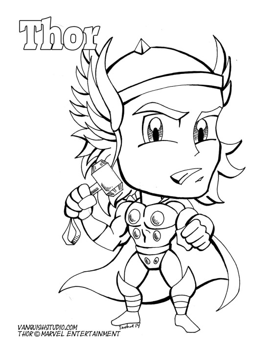 Thor coloring page vanquish studio