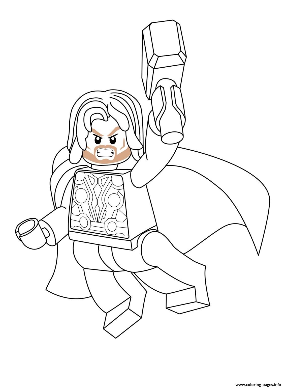 Lego marvel thor coloring page printable