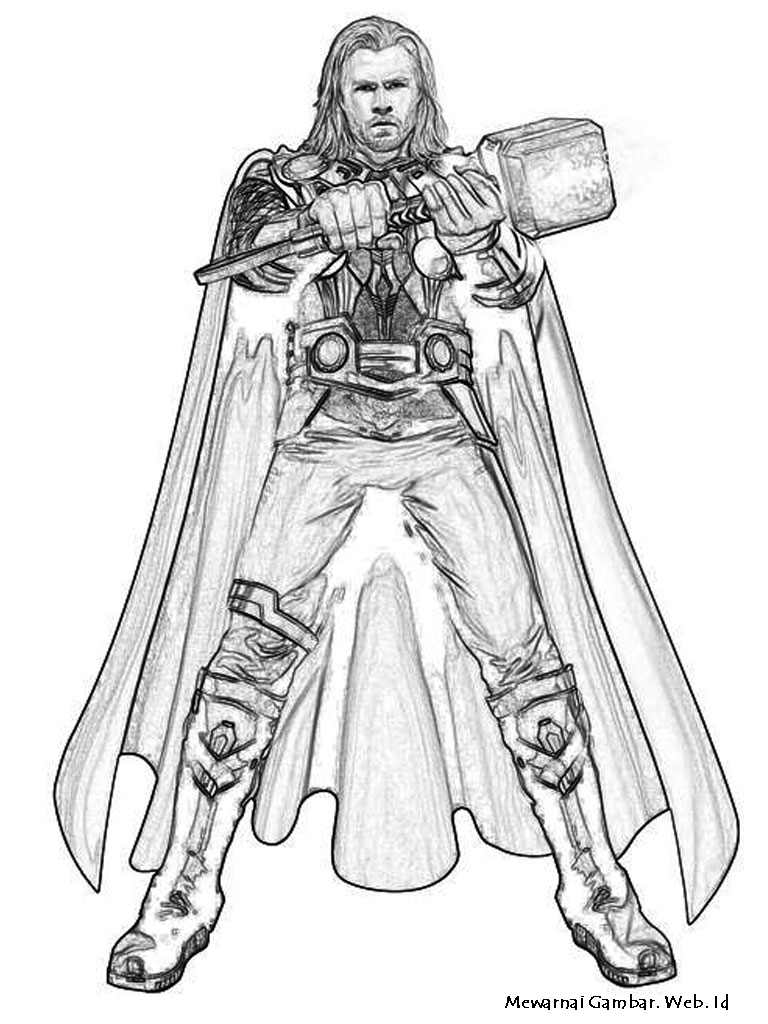 Coloring page thor superheroes â printable coloring pages