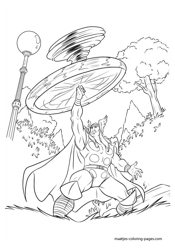 Thor coloring page for children