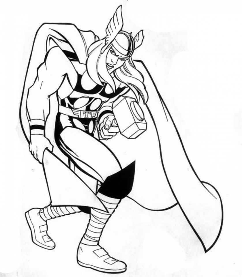 Get this printable thor coloring pages online