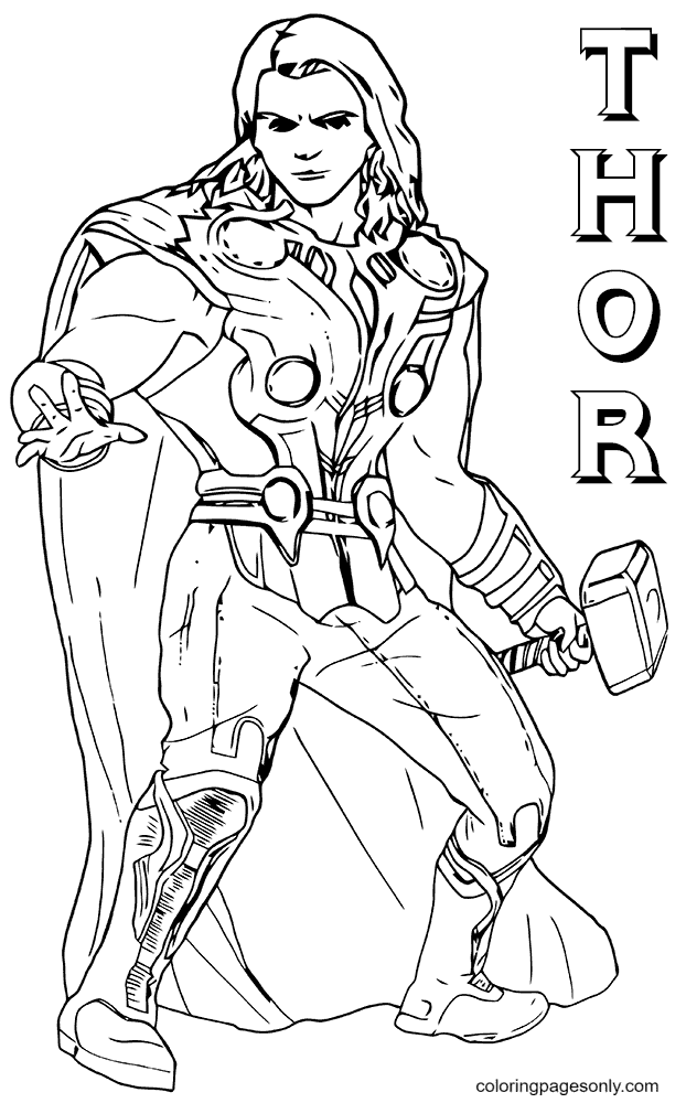 Thor coloring pages printable for free download