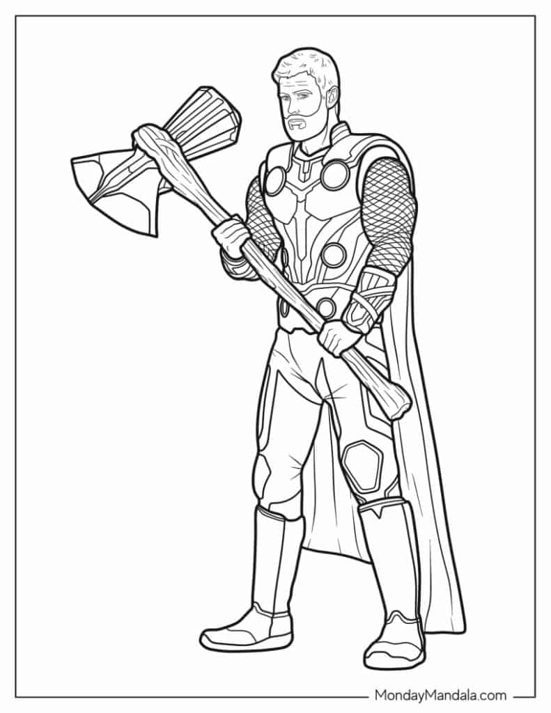 Thor coloring pages free pdf printables