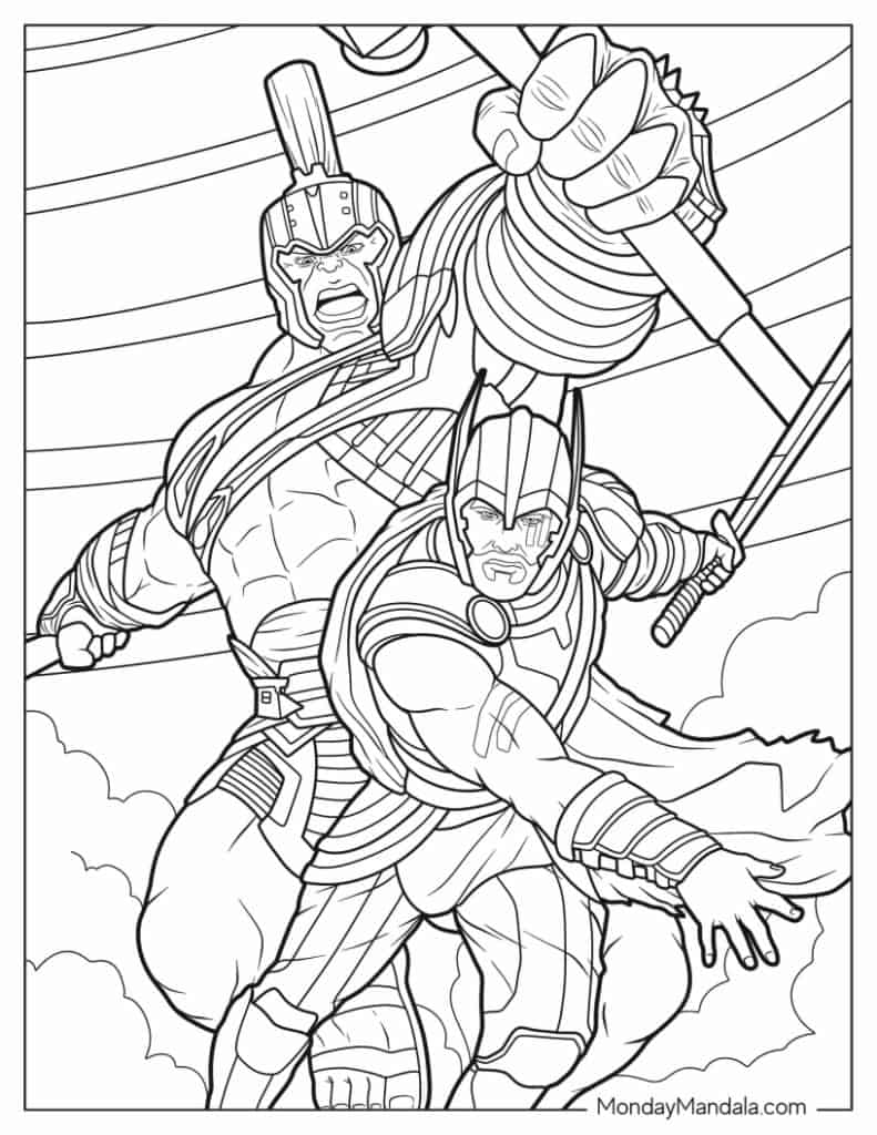 Thor coloring pages free pdf printables