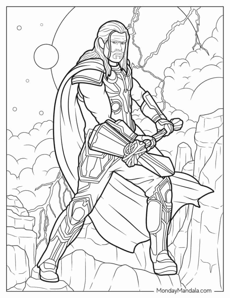 Thor coloring pages free pdf printables